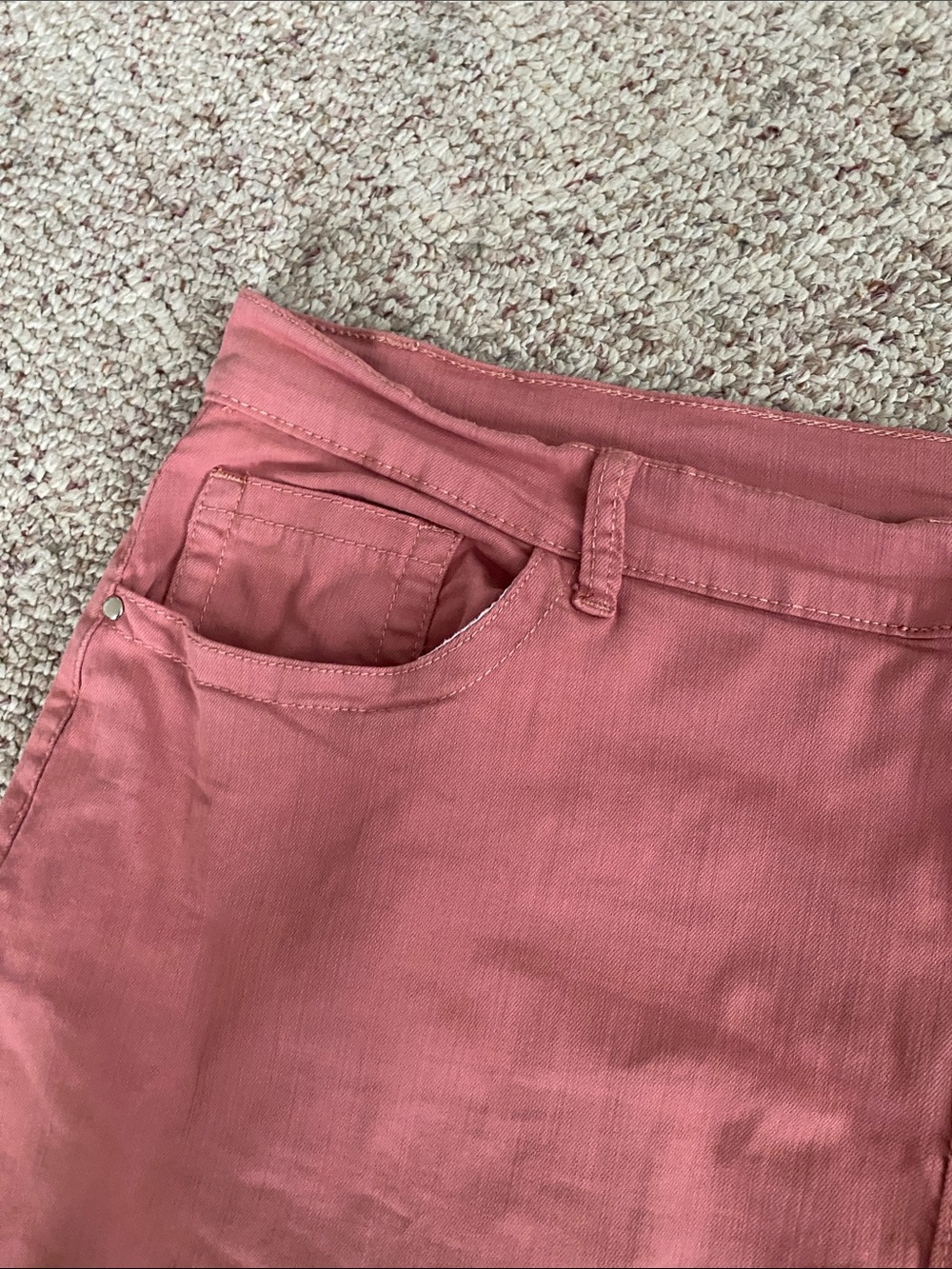 Main Street Exchange Retired Leah Rose Salmon Denim Pencil Skirt - Picture 3 of 4